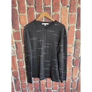 NakedCashmere Womens Gray Striped Pullover Sweatshirt Knit Size Large